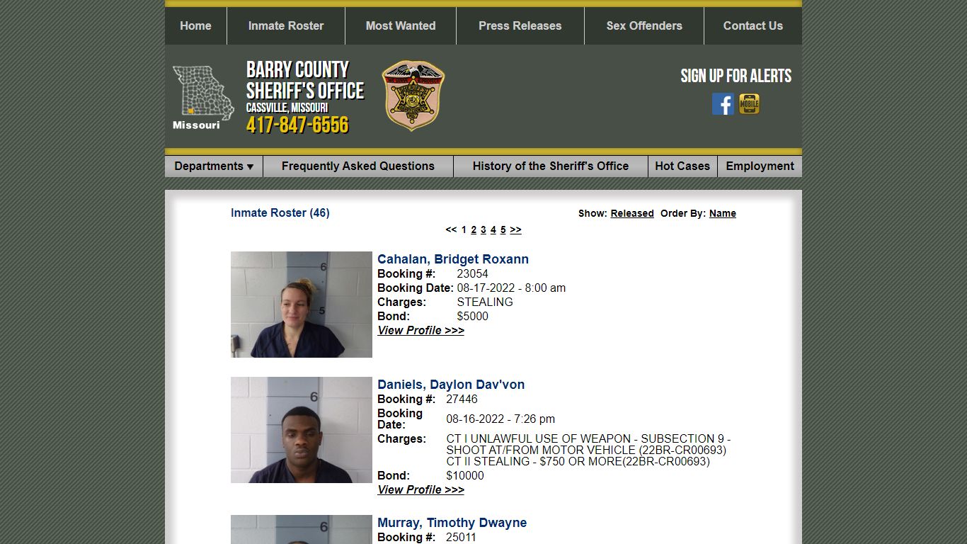 Inmate Roster - Current Inmates Booking Date Descending - Barry County ...